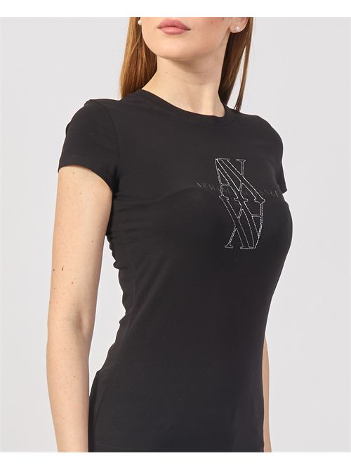 T-shirt donna AX girocollo con doppio logo ARMANI EXCHANGE | XW000512-AF11929UC001